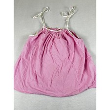 Hannah Kate Kids Pink Gingham Tie Shoulder Cotton Top Size 6 Made in USA