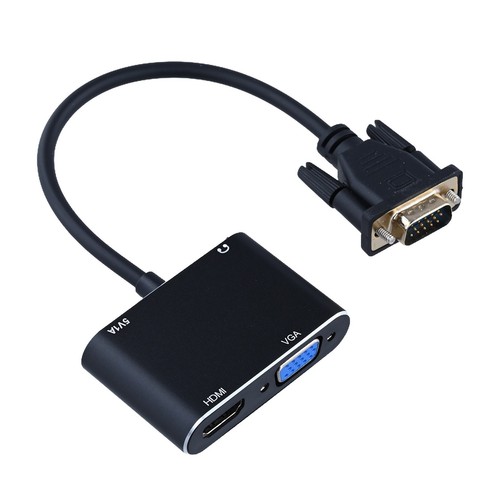 Portable VGA Adapter Dual Screen Adapter 1080P 4K High Definition For PC - Afbeelding 6 van 12