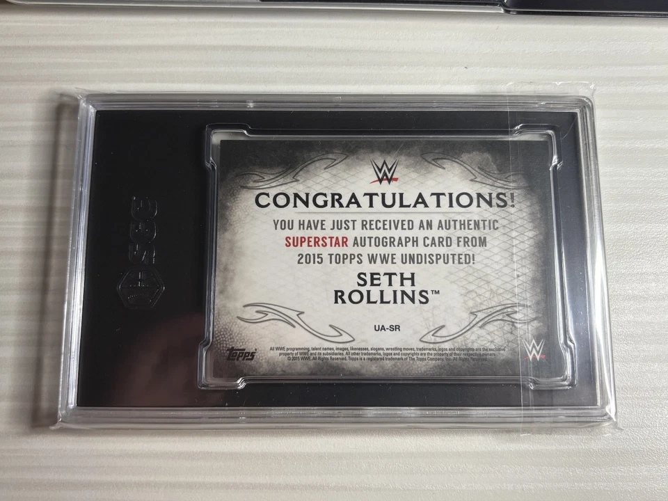 2017 TOPPS WWE UNDISPUTED AUTO PURPLE SETH ROLLINS 23/25 SGC 9  AUTO 10 - Image 2 of 2