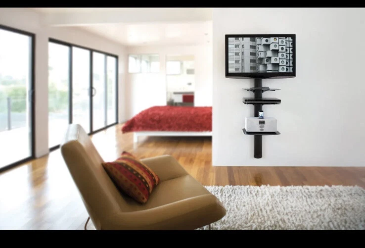 Omni mount sale glass tv stand