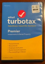 2018 TurboTax Premier Investments & Rental Property, Fed & State Income Tax
