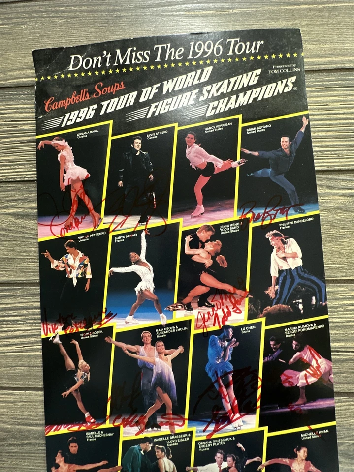 Vtg RARE 1996 Figure Skating champions Promo Ad Poster Signed Brian Boitano Kwan - Image 4 of 4