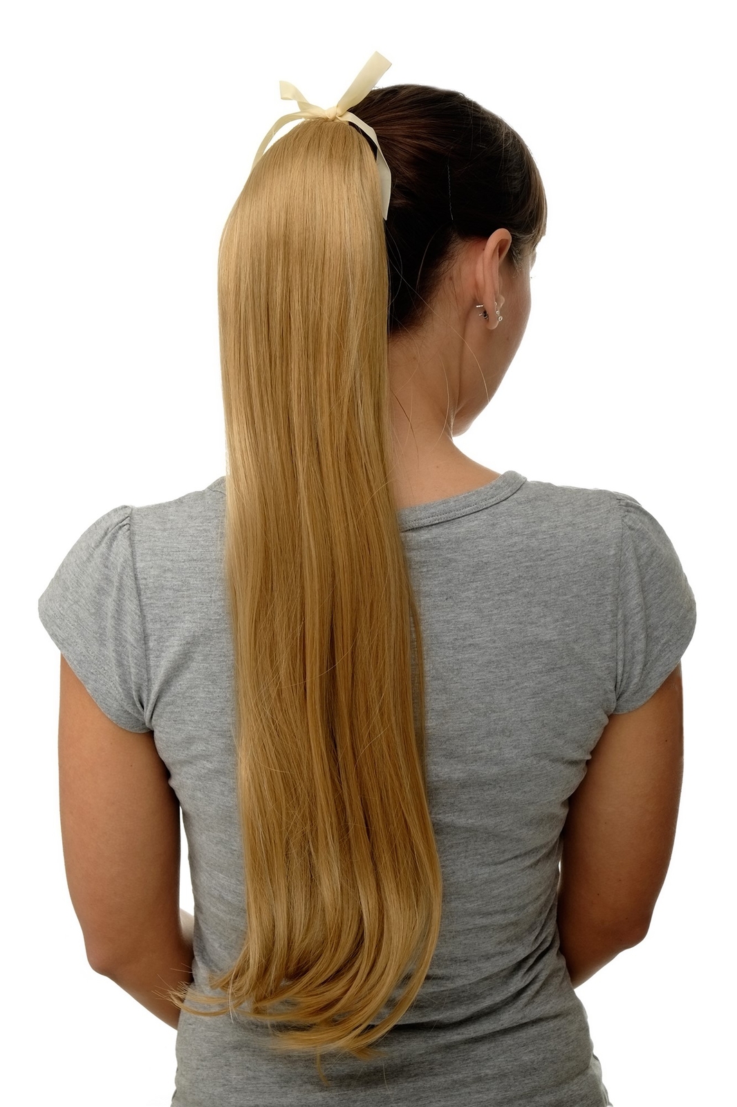 Ponytail Comb & Band Long Smooth Gold Blonde Light Mix 65CM D13001