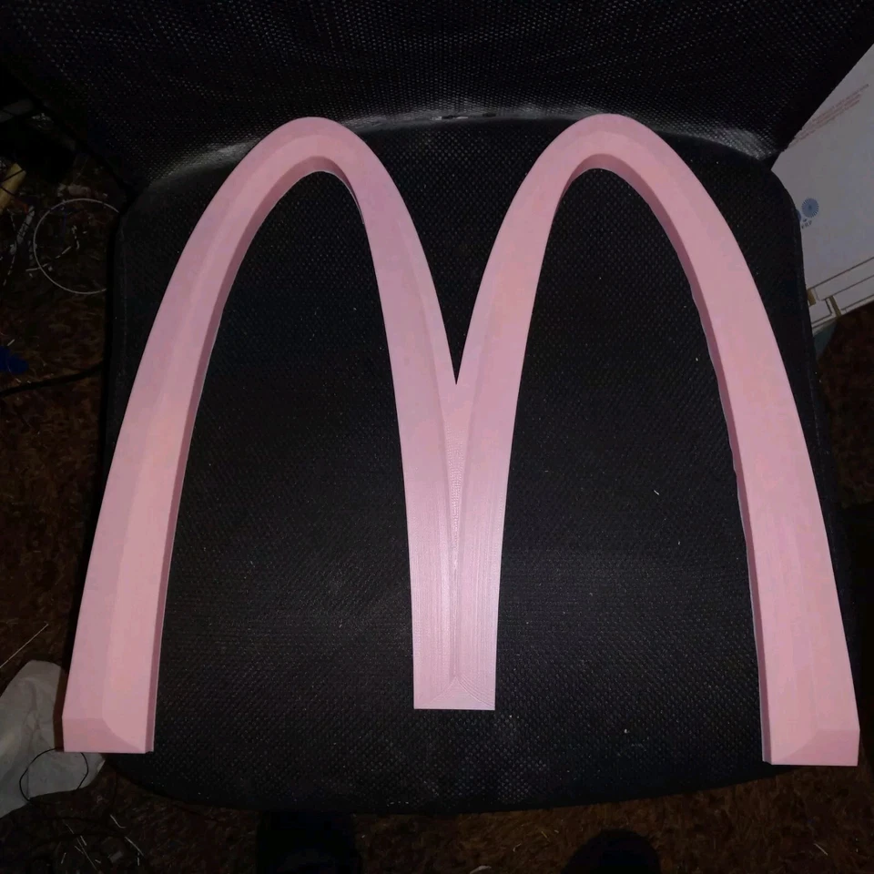 25 Inch PINK McDonald’s Big “M” 3D Advertising Sign Golden Arches 3D Printed - Image 2 of 4