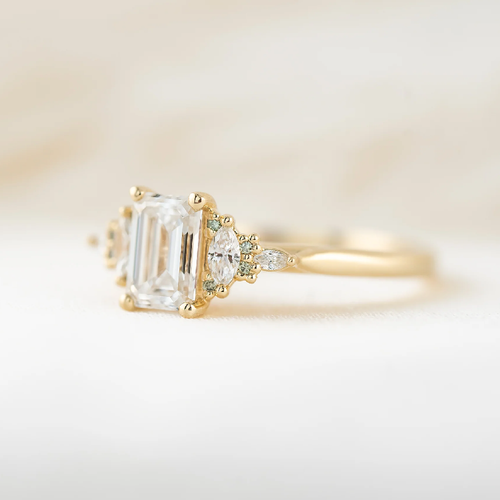 1.70 Ct IGI Lab Grown Emerald Cut Diamond Ring 14k Yellow Gold Size 6 - Picture 6 of 14