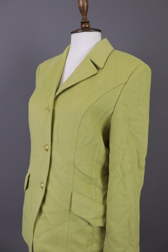 Mondi Green Wool Angora Cashmere Single Breasted Pockets Coat Jacket Size 38 - Picture 12 of 21