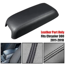 Black Center Console Lid Armrest Cover Leather For 2011-2018 Chrysler 300
