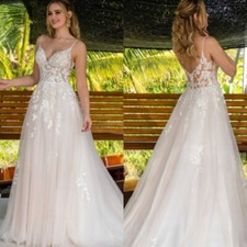 Echte Foto Hochzeit Ärmellose Tüll Spitze Weißes Sommer Elfenbein Ballkleid