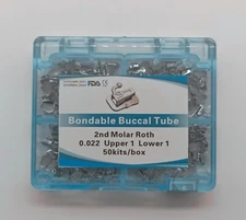 50Sets Dental Orthodontic Bondable Buccal Tube 2nd Roth .022 Molar Tubes Mesh