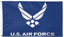 3x5 Airforce Wings Blue Flag Banner Air Force Blue Flag Grommets FAST SHIP