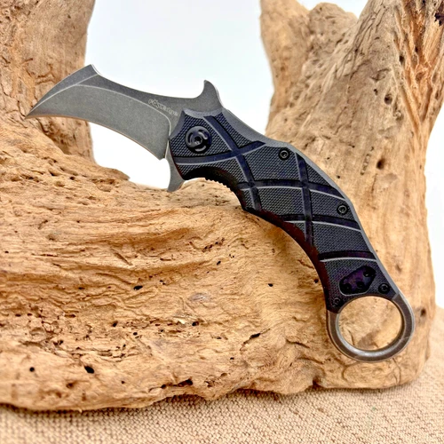 Fox Edge The Claw Emerson Wave LinerLock Karambit Knife Black G10 Handle FE-016B