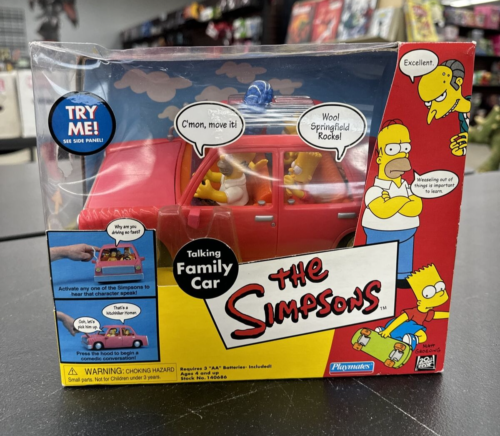 THE SIMPSONS TALKING FAMILY CAR Playmates Vintage 2001 New Sealed Bart Homer - Picture 1 of 4