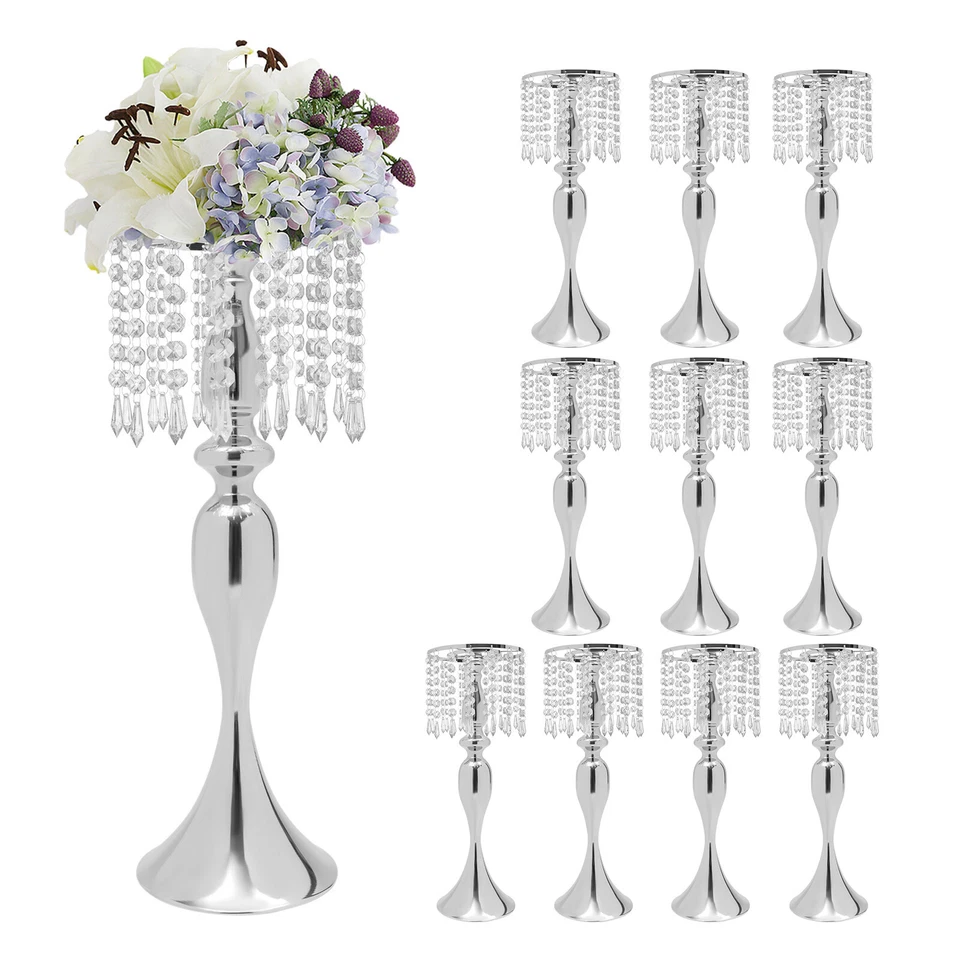 10 PCS Tabletop Crystal Wedding Flower Vase for Banquet Party Decoration - Image 4 of 4