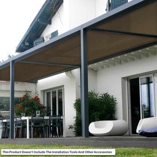 6ft Brown Fabric Roll Sun Shade Cloth UV Awning Yard Patio Privacy Fence Screen - Picture 6 of 7