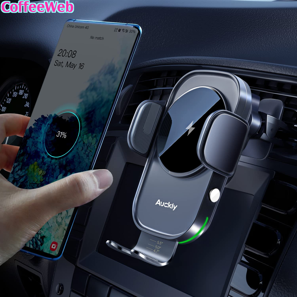 Caricabatterie da auto wireless da 15 W Supporto per telefono