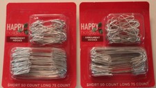 Happy Holidays - SILVER  2-PACK  Ornament Hooks 100 Short  150 Long - NEW