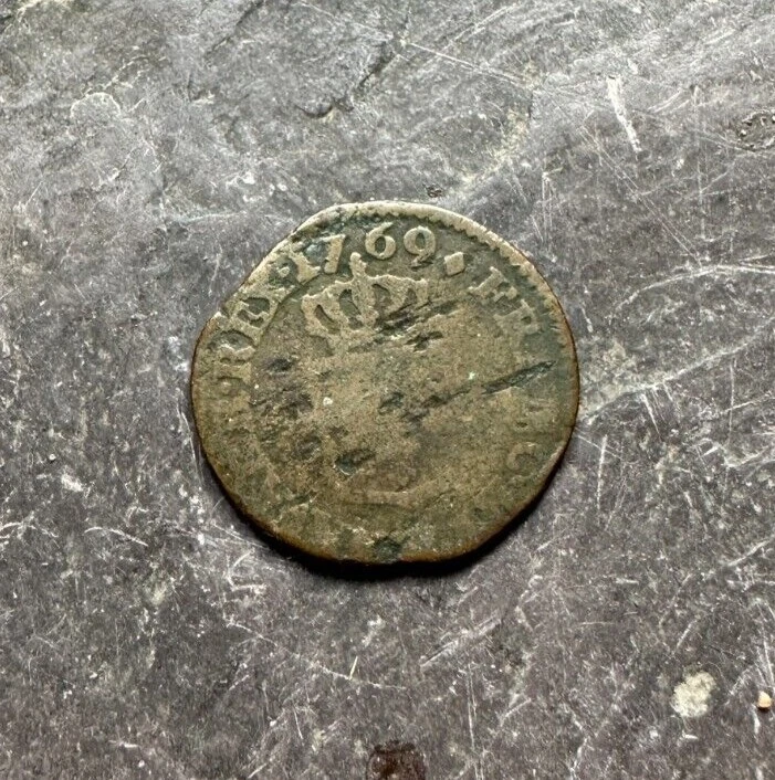 Coin, France, Louis Ludov XV, 1/2 Sol d'Aix, 1769, Aix, Copper, Gadoury - Image 2 of 2