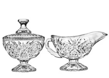 Crystal Sugar & Creamer Set, Collection Godinger Dublin, new in box