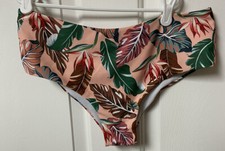 Zaful Bikini Bottoms Size 6 Womens Swimwear Tropical Leaves Nice 