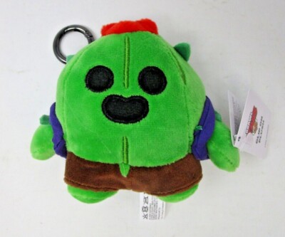 Spike - Brawl Stars x Line Friends Clip on Plush Bag Charm ~4'' Authentic New 