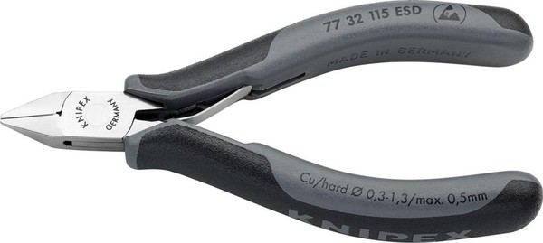Seitenschneider Elektronik Esd Spitzkopf Mit Kleiner Fase 115Mm Knipex-image