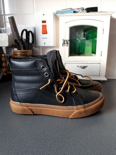 black leather vans boots