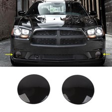 Blackened Front Fog Light Lamp Cover Trim For Dodge Charger 2011-14 Accessories
