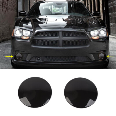 #ad Blackened Front Fog Light Lamp Cover Trim For Dodge Charger 2011 14 Accessories $20.49
