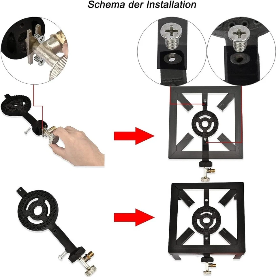 Gaskocher Hockerkocher Economic 8 KW DE/AT mit 50M Schlauch Regler Campingkocher - Bild 2 von 4