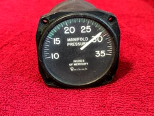 GARWIN MANIFOLD PRESSURE INDICATOR P/N 22-262-07 BEECHCRAFT P/N 35-380040