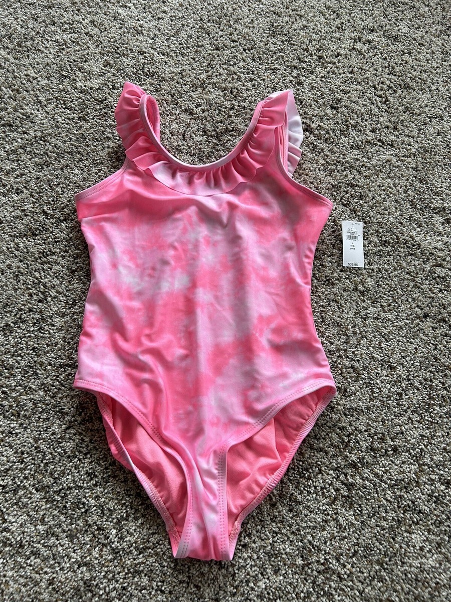 NEW Gap Kids size L / 10 PLUS Girls SWIMSUIT One-Piece Ruffle Pink