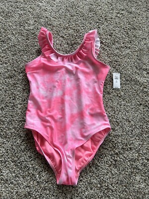 NEW Gap Kids size L 10 PLUS Girls SWIMSUIT One-Piece Ruffle Pink