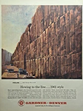 Gardner-Denver Mobile Rock Drills Quincy IL Bedrock Anchor Vintage Print Ad 1961