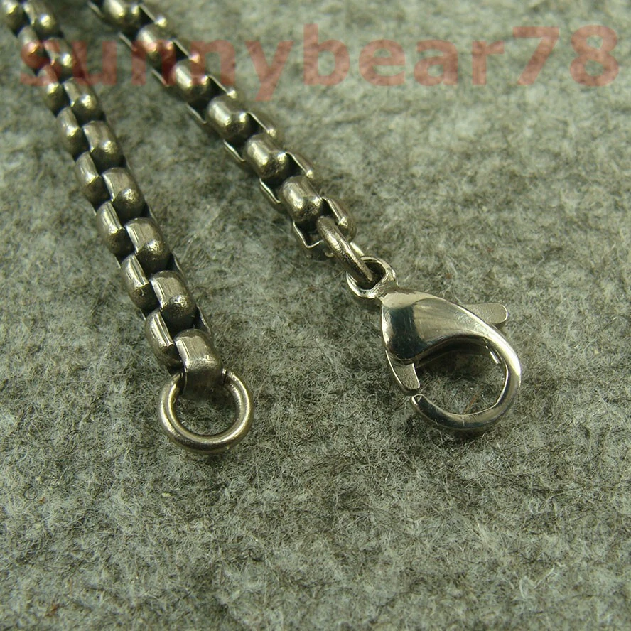 Collar de cadena de caja Rolo antialérgica de titanio puro de 4 mm 23/25/27/29/31 pulgadas H259 Foto 3 de 4