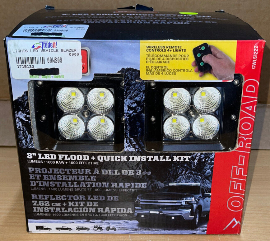 Blazer International 3” LED Flood + Quick Install Kit Off Road Lights CWL51222-image