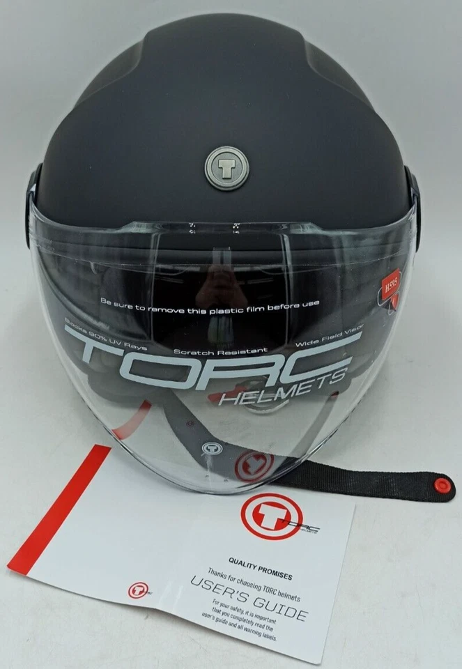 Torc Helmets Jethelm Motorradhelm Helm T595 H595 L 59-60cm Schwarz Matt - Bild 2 von 4