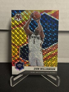 2020-21 Panini Mosaic Choice Fusion Red & Yellow Prizm /88 Zion Williamson #49