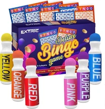 EXTRIC Bingo Game, Bingo Game for Adults and Kids, Bingo Set Includes Bingo Daub