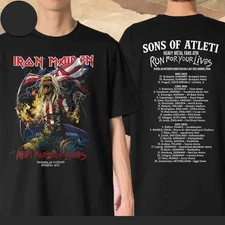 Iron Maiden Run For Your Lives World Tour 2025-26 Sons Of Atleti Heavy Metal Tee