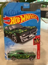 2021 Hot Wheels #207 HW Flames 2/5 '68 MERCURY COUGAR Green w/Chrome MC5 Spokes