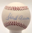 Hank Aaron Autographed Signed Baseball with Ball Cube
