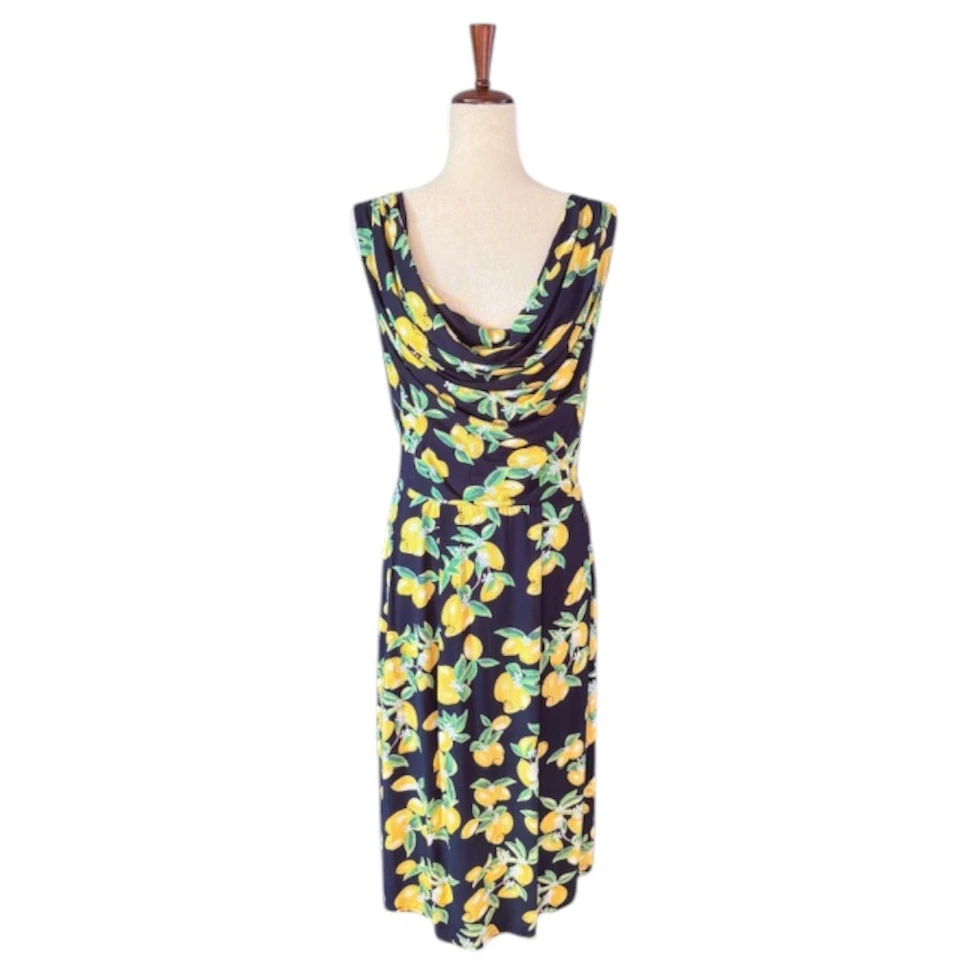 ModCloth Liza Luxe Duly Delighted Midi Dress in Lemon Cowl Neck Size Plus 3X NWT - Image 3 of 4