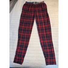 Tommy John Mens Red Navy Blue Plaid Second Skin Pajama Pants Sleepwear Large