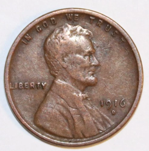 1916-D Lincoln Wheat Cent - Fine/VF - #0054E