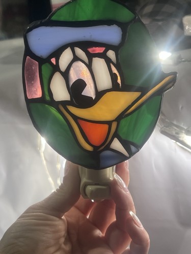 1994 Disney Stained Glass Donald Duck Night Light Official Licensed Disney 