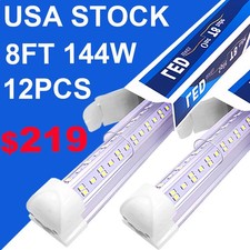 12 Pack T8 8FT LED Tube Light Bulbs 144W 8Foot Linkable Led Shop Light Fixtures