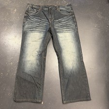 Vintage Roca Wear Jeans Mens 42x30 Blue Baggy Embroidered Logo Y2K