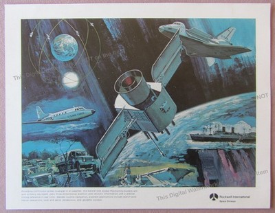 1970s Rockwell International NAVSTAR Global Positioning System GPS Print Concept