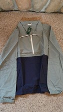 NEW L.L. Bean Men's Light and Airy Anorak Windbreaker Green and Blue - Large