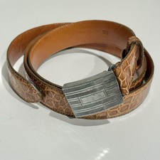 RALPH LAUREN American Alligator Belt Sterling Silver Slide Buckle ITALY sz 38